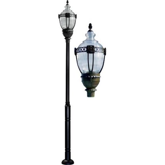 Dabmar Lighting GM6601-L63-50K-BZ 120V-277V E39 LED 63W 50K Cast Aluminium 1 Post Top Light Fixture Pole Plus Base, Bronze