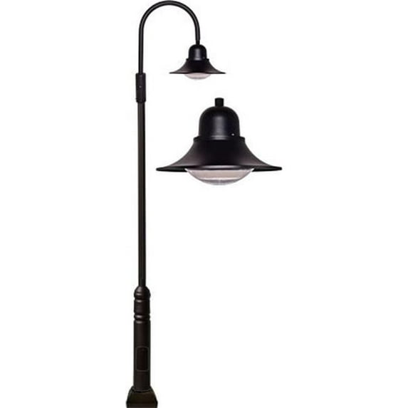 Dabmar Lighting GM6011-LB60-50K-B 120V-277V LB 60W 50K Cast Aluminium 1 Post Top Light Fixture Pole Plus Base, Black