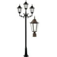 thumbnail image 1 of Dabmar Lighting  120V E26 3X LED 6W 60K Cast Aluminium 3 Post Top Light Fixture Pole Plus Base, Bronze, 1 of 1