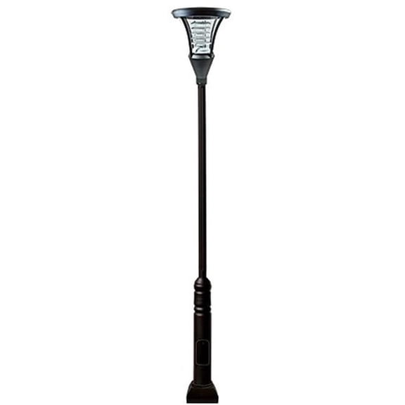 Dabmar Lighting GM6401-B 120V E26 Cast Aluminium 1 Post Top Light Fixture Pole Plus Base, Black