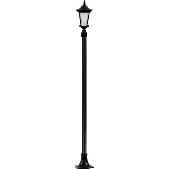 Dabmar Lighting GM1121-L18-65K-B 120V E26 LED 18W 65K Cast Aluminium 1 Post Top Light Fixture Pole Plus Base, Black