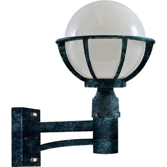 Dabmar Lighting GM265-L18-65K-VG 120V E26 LED 18W 65K Cast Aluminium Globe Post Light Wall Fixture, Verde Green