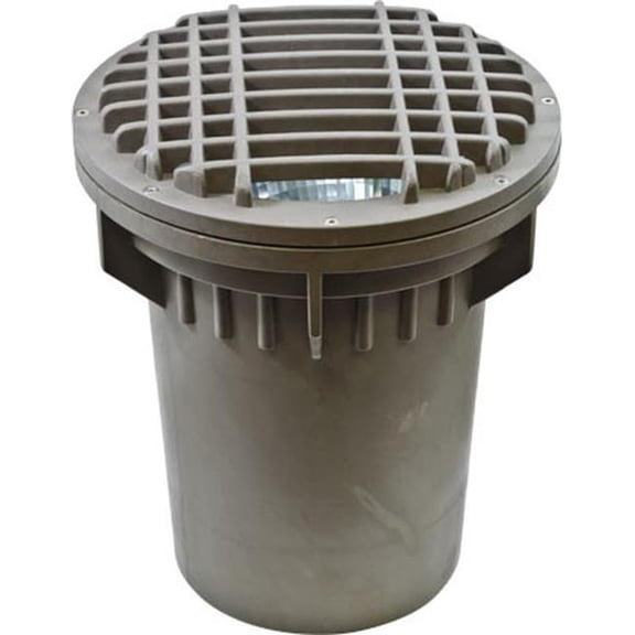 Dabmar Lighting  120V E26 LED 40W RGBW Spot Fiberglass In-Ground Well Light with Grill, Bronze