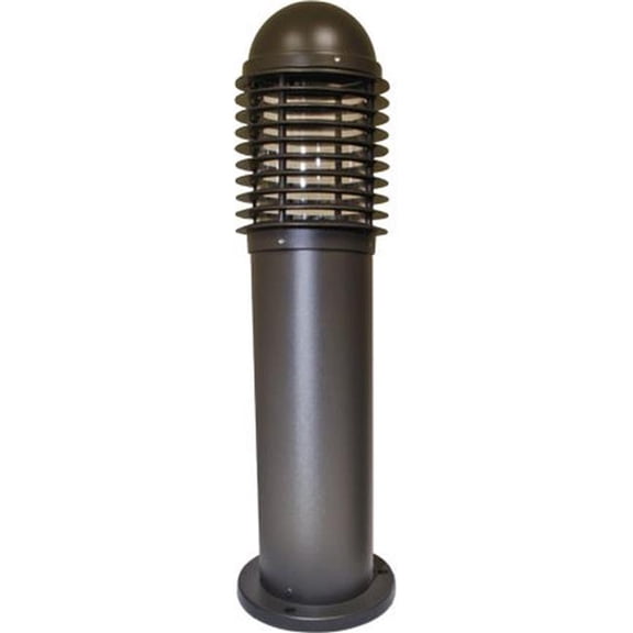 Dabmar Lighting 120V E26 LED 6W 30K Powder Coated Cast Aluminium Mini Caged Bollard Light, Bronze