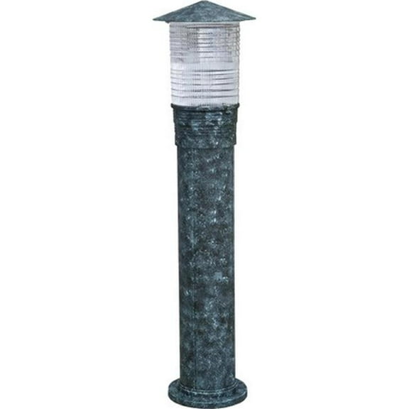 Dabmar Lighting  120V E26 LED 6W 30K Powder Coated Cast Aluminium Prism Bollard Light, Verde Green