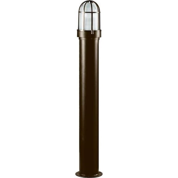 Dabmar Lighting D3100-L6-30K-BZ 120V E26 LED 6W 30K Powder Coated Steel Open Cage Bollard Light, Bronze