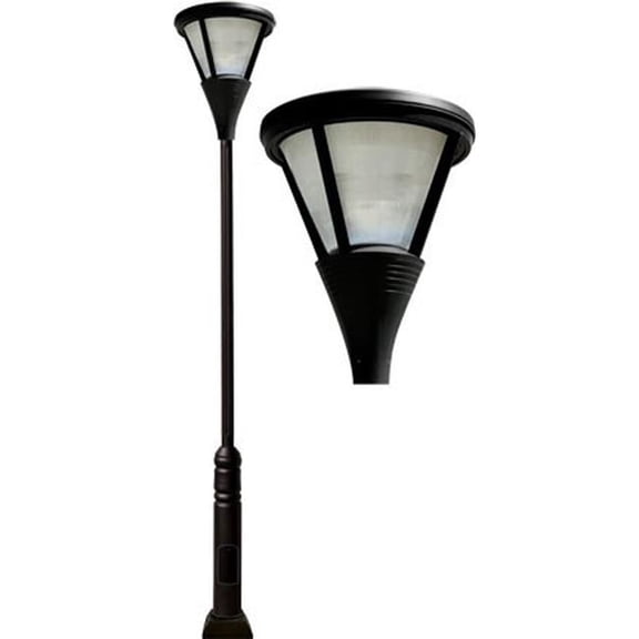 Dabmar Lighting GM5801-B 120V E39 Cast Aluminium 1 Post Top Light Fixture Pole Plus Base, Black