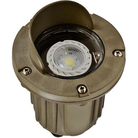 Dabmar Lighting  12V 2-Pin LED 3W 27K Polybutylene Terephthalate In-Ground Well Light with Hood, Bronze
