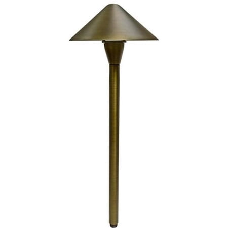 Dabmar Lighting 12V G4 LED 3W RGBW Cast Brass Cone Path Light, Weathered Brass