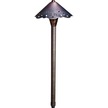 Dabmar Lighting 12V G4 LED 3W RGBW Cast Brass Cone Path Light with Design, Weathered Brass