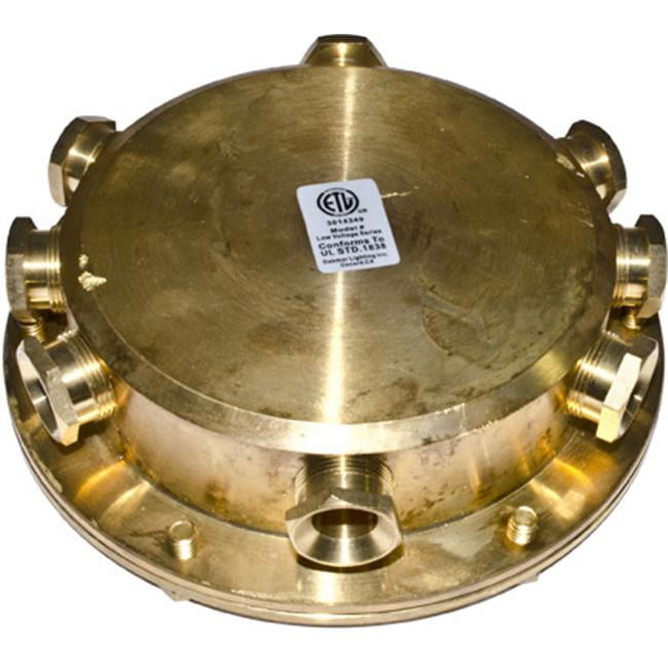 Dabmar Lighting  8 Ways Underwater Junction Box, Brass - 1.58 x 5.50 x 5.50 in.