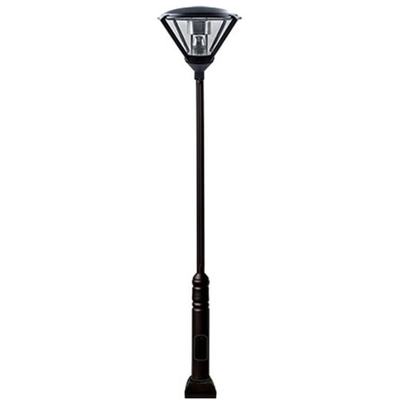 Dabmar Lighting GM5001-L30-65K-B 85V-265V E26 LED 30W 65K Cast Aluminium 1 Post Top Light Fixture Pole Plus Base, Black
