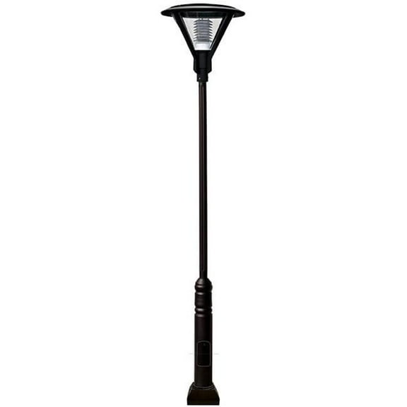 Dabmar Lighting GM9501-L30-65K-B 85V-265V E26 LED 30W 65K Cast Aluminium 1 Post Top Light Fixture Pole Plus Base, Black