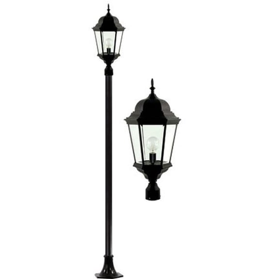 Dabmar Lighting GM2351-L30-65K-B 85V-265V E26 LED 30W 65K Cast Aluminium 1 Post Top Light Fixture Pole Plus Base, Black