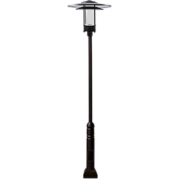 Dabmar Lighting GM5101-L30-65K-B 85V-265V E26 LED 30W 65K Cast Aluminium 1 Post Top Light Fixture Pole Plus Base, Black