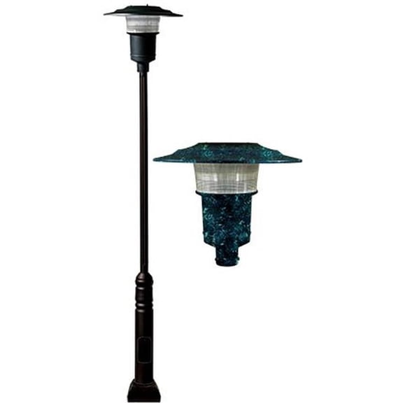 Dabmar Lighting GM6551-L30-65K-VG 85V-265V E26 LED 30W 65K Cast Aluminium 1 Post Top Light Fixture Pole Plus Base, Verde Green