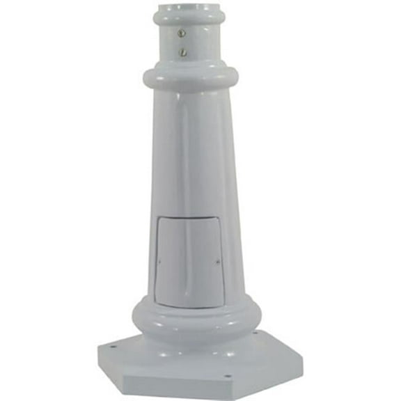 Dabmar Lighting BS350-W Surface Mounted Base for 3 in. O.D Round Post Galvanized Pipe, White