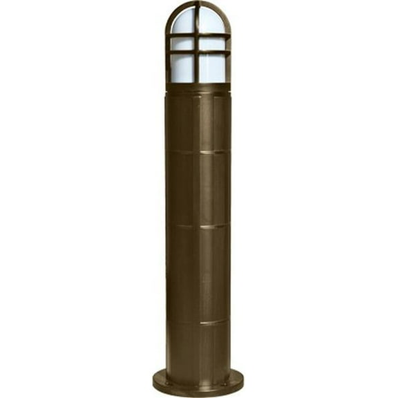 Dabmar Lighting D110-L20-50K-B 120V-277V G24 LED 20W 50K Fiberglass Open Cage Bollard Light, Black