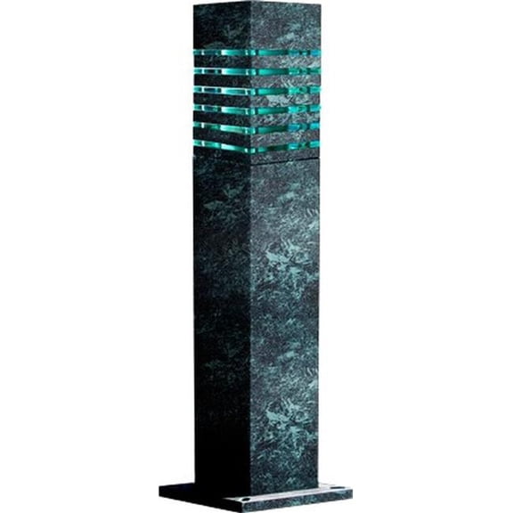 Dabmar Lighting D170-L6-RGBW-VG 120V E26 LED 6W RGBW Powder Coated Steel Squared Bollard Light, Verde Green