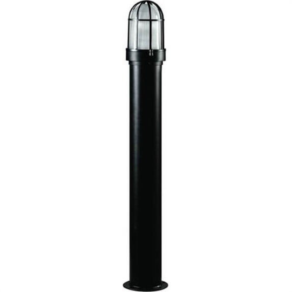 Dabmar Lighting D3135-B 35W 120V Powder Coated Steel Bollard with High Pressure Sodium Lamp, Black - 39.75 x 7 x 7 in.
