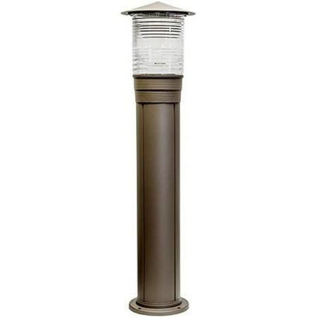 Dabmar Lighting D350-L9-40K-BZ 120V GU24 LED 9W 40K Powder Coated Cast Aluminium Prism Bollard Light, Bronze