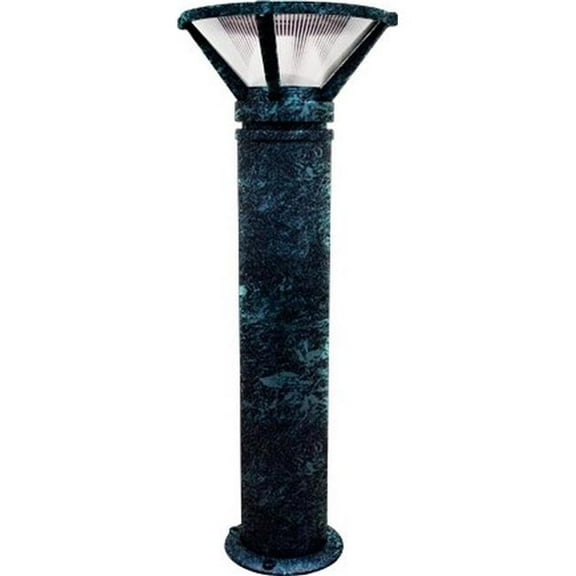 Dabmar Lighting D480-L12-30K-VG 120V-277V G24 LED 12W 30K Powder Coated Cast Aluminium Ribbed Bollard Light, Verde Green