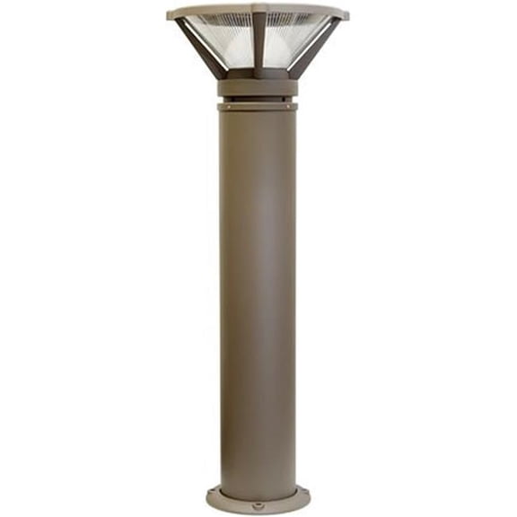 Dabmar Lighting D480-L6-RGBW-B 120V E26 LED 6W RGBW Powder Coated Cast Aluminium Ribbed Bollard Light, Black