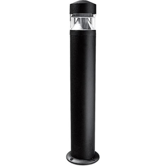 Dabmar Lighting D850-L6-RGBW-B 120V E26 LED 6W RGBW Powder Coated Cast Aluminium Clear Bollard Light, Black