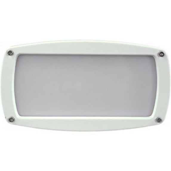 Dabmar Lighting DSL1073-W Recessed Open Face Brick, Step & Wall Light, White - 5 x 9 x 3.90 in.