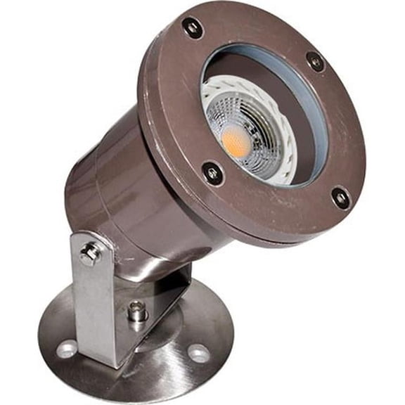 Dabmar Lighting FG313-L3-27K-BZ 12V GU5.3 LED 3W 27K Fiberglass Underwater Light, Bronze