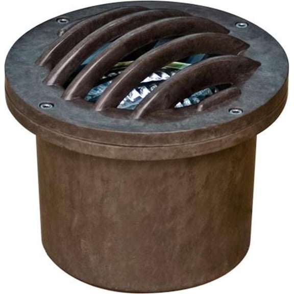 Dabmar Lighting FG315-L9-64K-BZ 12V Screw LED 9W 64K Fiberglass In-Ground Well Light, Bronze