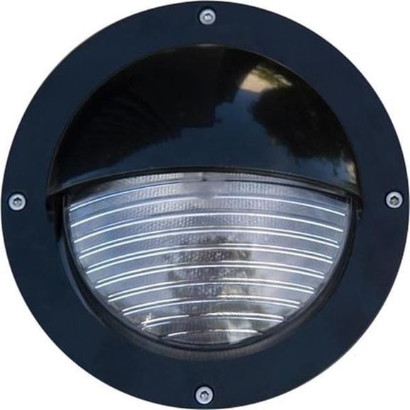 Dabmar Lighting FG326-L9-64K-B 12V Screw LED 9W 64K Fiberglass In-Ground Well Light with Eyelid, Black