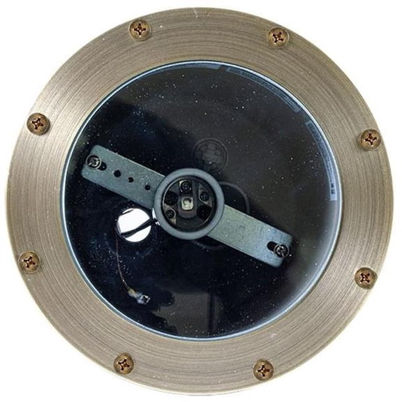Dabmar Lighting FG4450-L12-RGBW-WBS 120V E26 LED 12W RGBW Fiberglass In-Ground Well Light, Weathered Brass