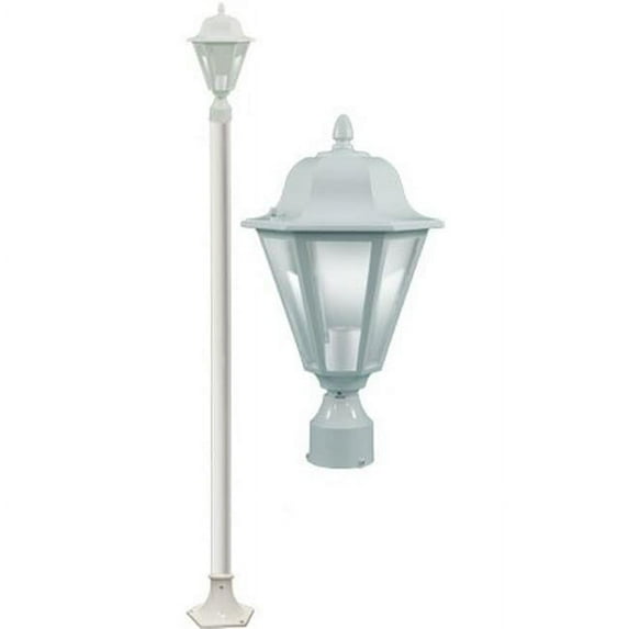 Dabmar Lighting GM1300-W-FROST 13 watt DL-S13-GU24 120 V Daniella Post Light Fixture with Frosted Glass, Black, Bronze, White & Verde Green