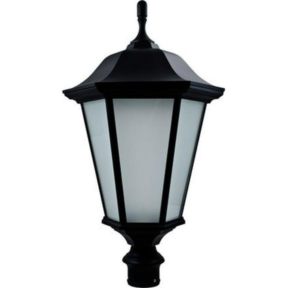 Dabmar Lighting GM225-L30-65K-B-FR 85V-265V E26 LED 30W 65K Frost Cast Aluminium Post Light Top Fixture, Black