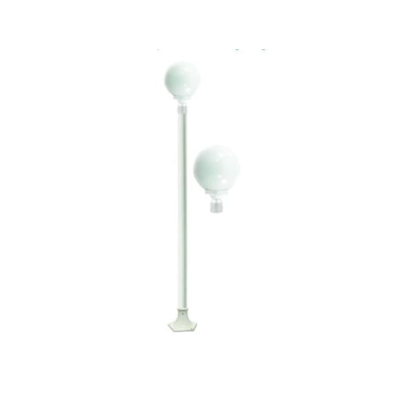 Dabmar Lighting GM2401-L6-RGBW-W 86V-265V E26 LED 6W RGBW Cast Aluminium 1 Post Top Light Fixture Pole Plus Base, White