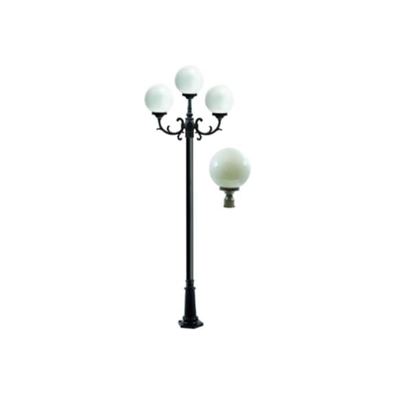 Dabmar Lighting GM2403-L18-RGBW-VG 86V-265V E26 3X LED 6W RGBW Cast Aluminium 3 Post Top Light Fixture Pole Plus Base, Verde Green