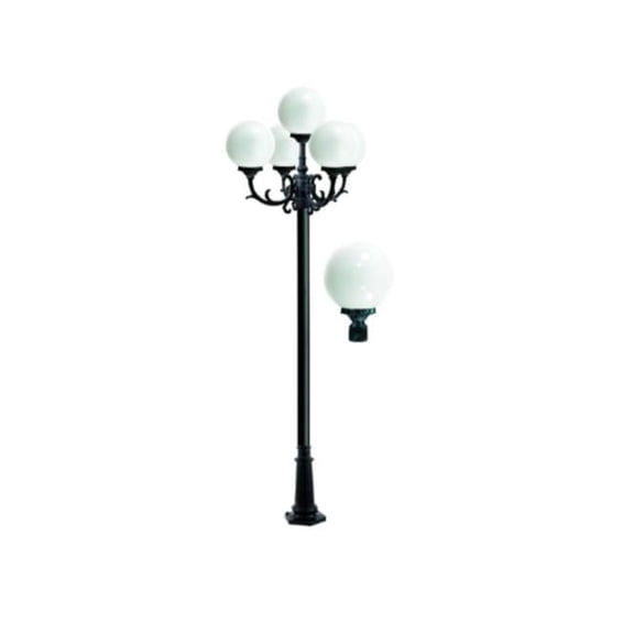 Dabmar Lighting GM2405-L30-RGBW-VG 86V-265V E26 5X LED 6W RGBW Cast Aluminium 5 Post Top Light Fixture Pole Plus Base, Verde Green