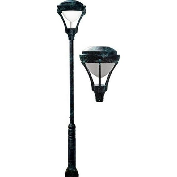 Dabmar Lighting GM5901-L30-65K-VG 85V-265V E26 LED 30W 65K Cast Aluminium 1 Post Top Light Fixture Pole Plus Base, Verde Green