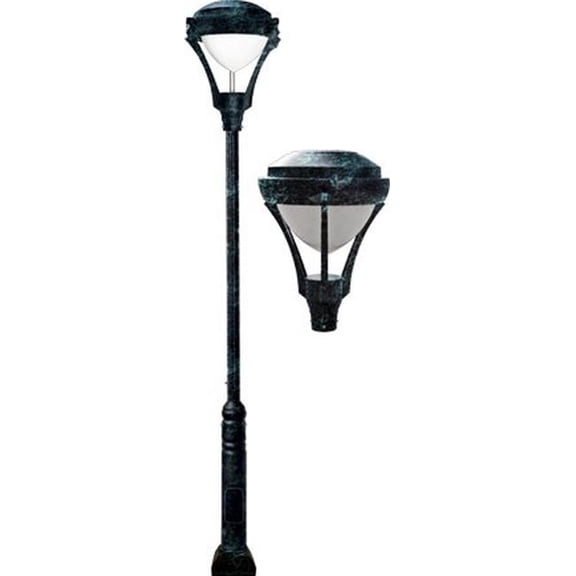 Dabmar Lighting GM5901-L30-65K-VG 85V-265V E26 LED 30W 65K Cast Aluminium 1 Post Top Light Fixture Pole Plus Base, Verde Green