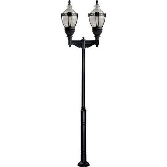 Dabmar Lighting GM8047-B Cast Aluminum Clear Top Acorn Fixture 2 x 50W Metal Halide, 120V - Black
