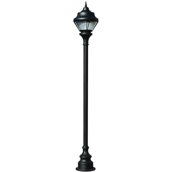 Dabmar Lighting GM9001-L20-30K-B 120V-277V G24 LED 20W 30K Cast Aluminium 1 Post Top Light Fixture Pole Plus Base, Black