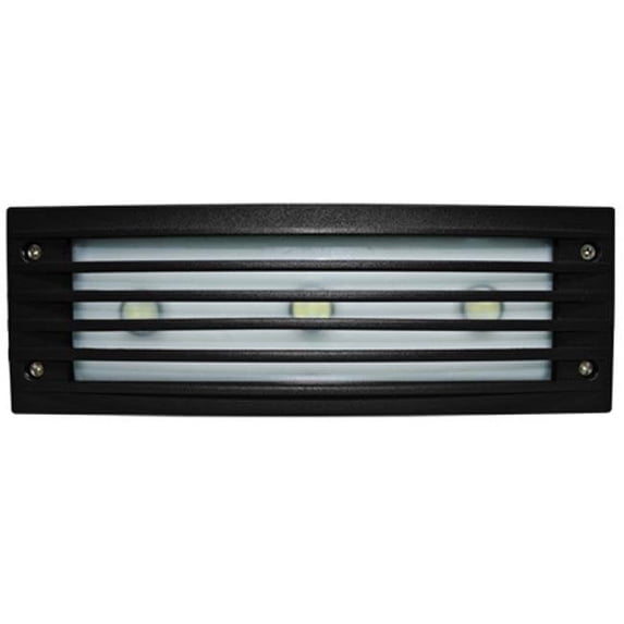 Dabmar Lighting LV-LED621-B 9W 12V Cast Aluminum Recessed Louvered Brick Step Wall Light, Black