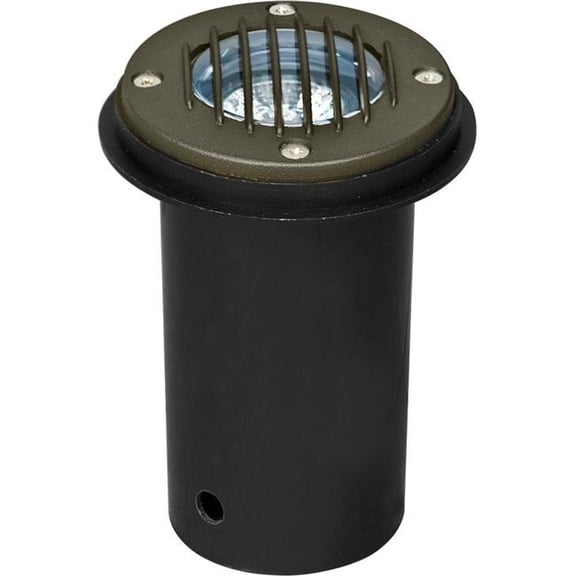 Dabmar Lighting LV300-BZ Modern Halogen Low Voltage Outdoor Cast Aluminium Well Light with Grill, Bronze