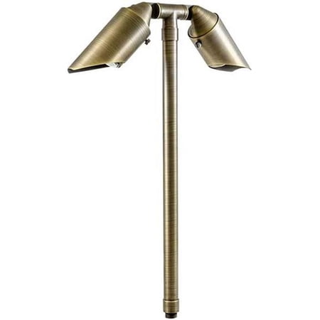 Dabmar Lighting LV32-L8-RGBW-WBS 12V GU5.3 2X LED 4W RGBW Cast Brass Path Light, Weathered Brass