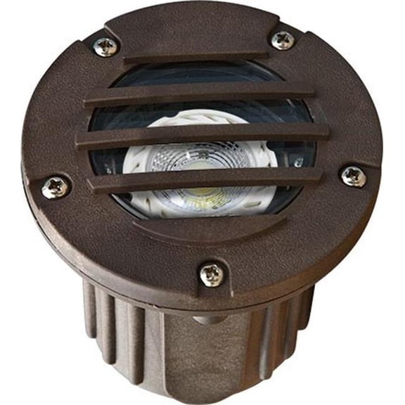 Dabmar Lighting LV346-L7-65K-BZ 12V 2-Pin LED 7W 65K Polybutylene Terephthalate In-Ground Well Light with Grill, Bronze