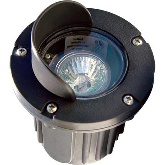 Dabmar Lighting LV347-L7-65K-B 12V 2-Pin LED 7W 65K Polybutylene Terephthalate In-Ground Well Light with Hood, Black