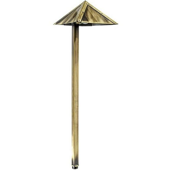 Dabmar Lighting LV45-L3-64K-ABS 12V G4 LED 3W 64K Cast Brass Pyramid Path Light, Antique Brass
