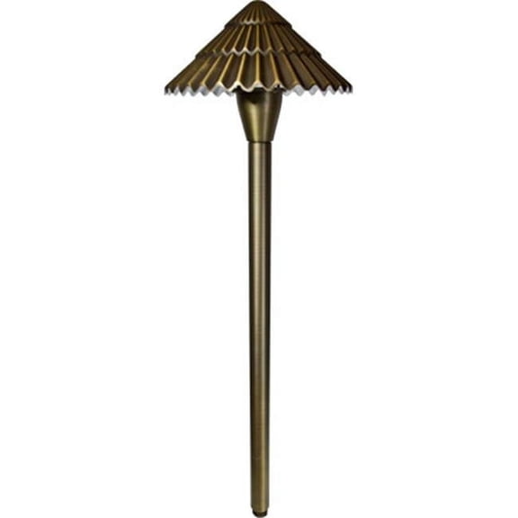 Dabmar Lighting LV48-WBS Solid Brass Path- Walkway and Area Light with Ribbed Top- Weathered Brass