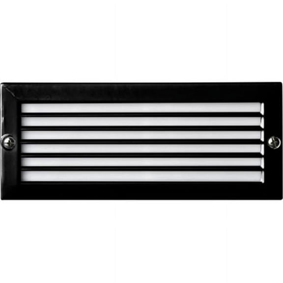 Dabmar Lighting LV601-B Cast Aluminum Recessed Louvered Brick, Step & Wall Light, Black - 4 x 9.13 x 3.25 in.